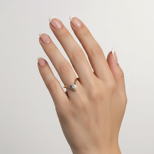 Anello Vetta | Regolabile in Acciaio Inox con Zircone