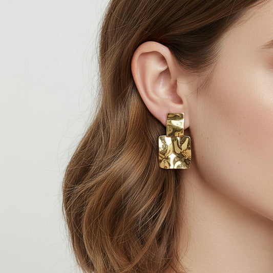 Battuto | Orecchini geometrici in Acciaio Inox