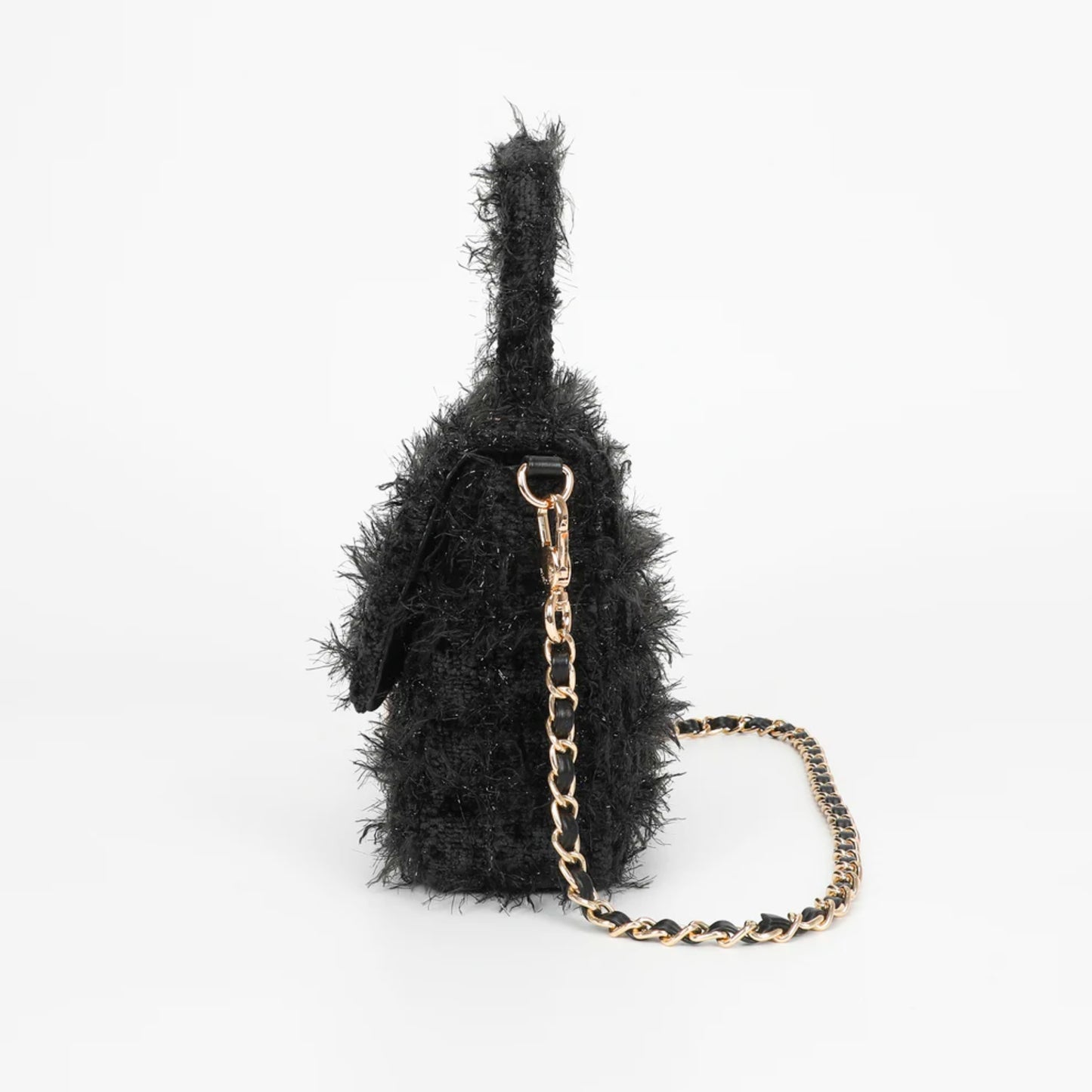 Féline Borsa in tweed peloso con catena dorata | Mimi mua Firenze
