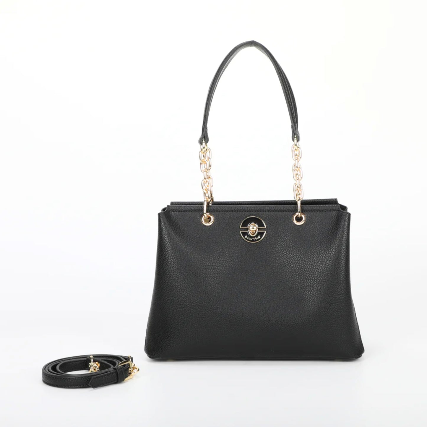 Marvè – Borsa nera strutturata con catena dorata | Mimi Mua Firenze