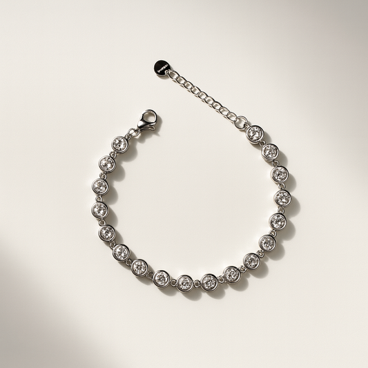 Bracciale Swaretto in Acciaio Inox con Zirconi Brillanti