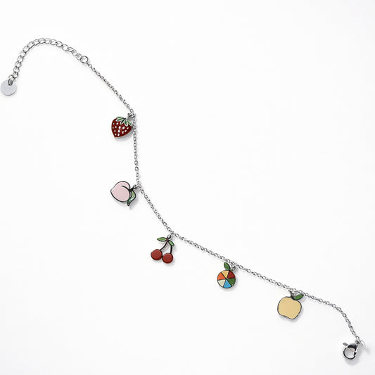 cavigliera donna fragola ciliegia pesca mela