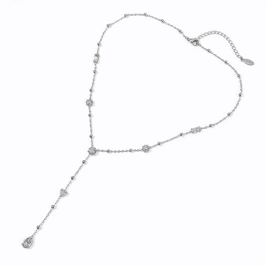 collana lunga con pendente verticale acciaio inox