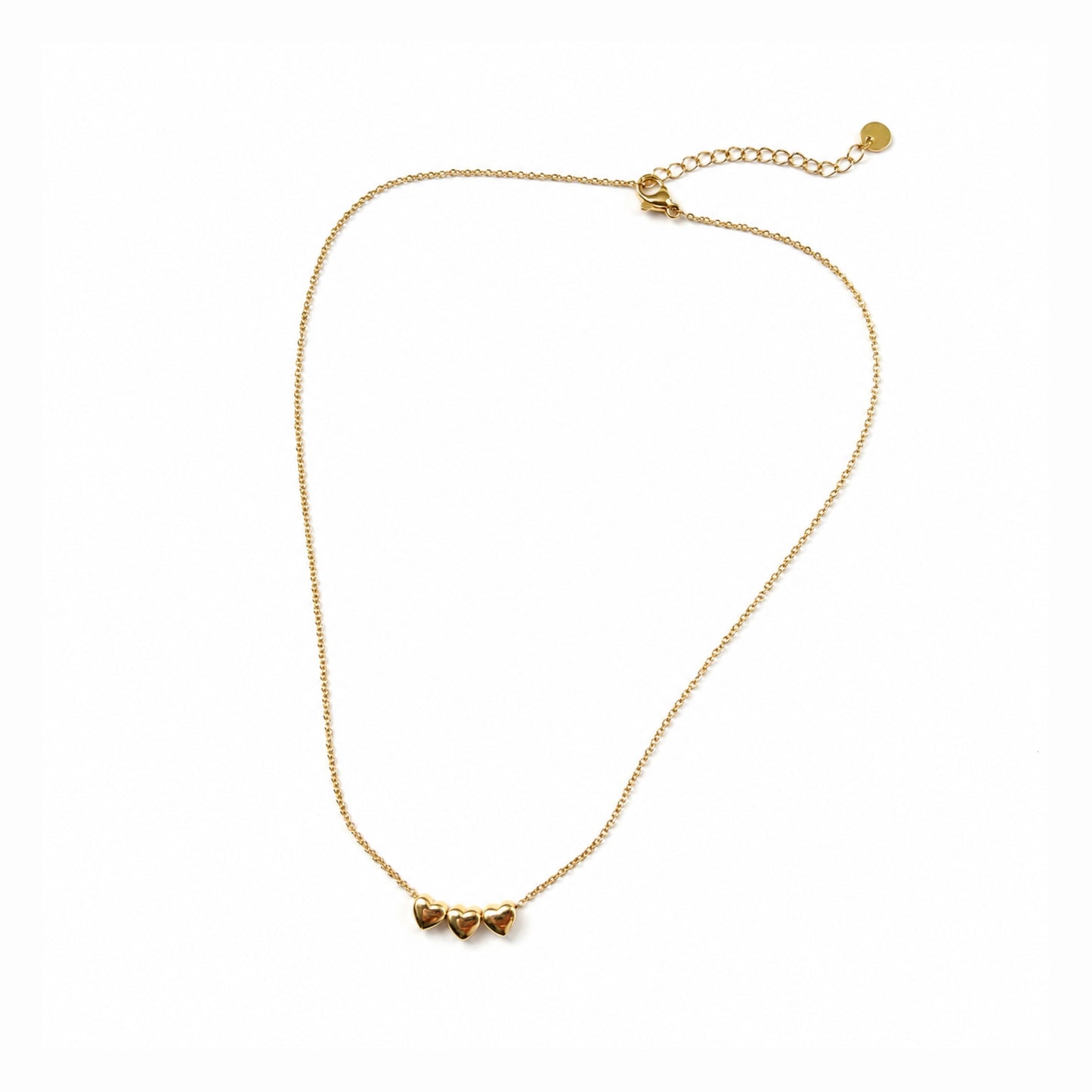 Collana cute donna con cuori mini finitura oro e argento