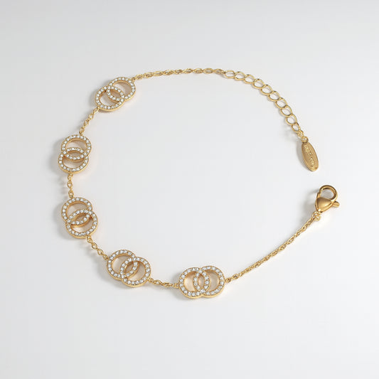 Bracciale Doppia Luce in Acciaio Inox con Zirconi