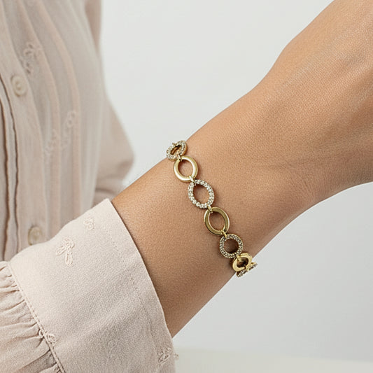 Bracciale Loop in Acciaio Inox con Zirconi