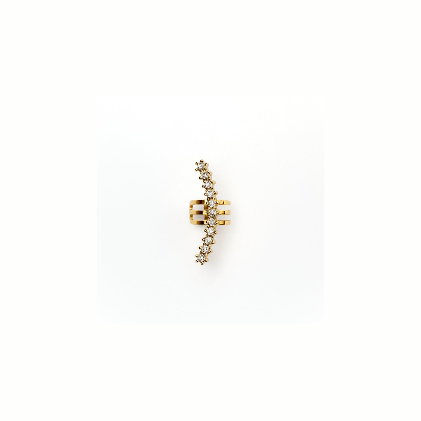 Ear Cuff Lizy · Acciaio Inox con Strass Lineare