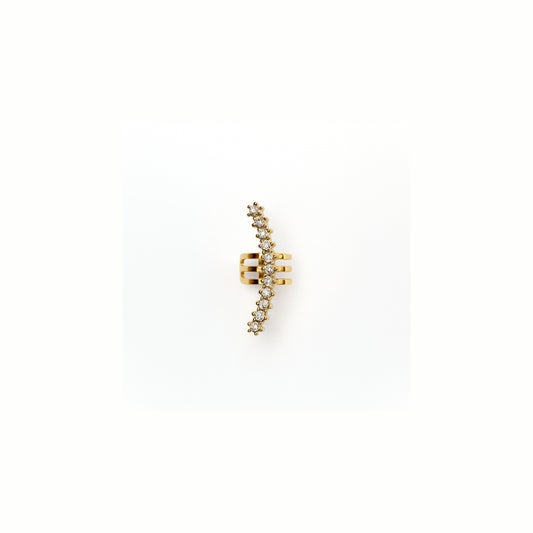Ear Cuff Lizy · Acciaio Inox con Strass Lineare