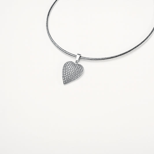 Collana Semirigida Shimmer Heart in Acciaio Inox – Cuore Luminoso