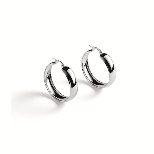 Orecchini “Glossy Hoop” in Acciaio Inox – 40mm