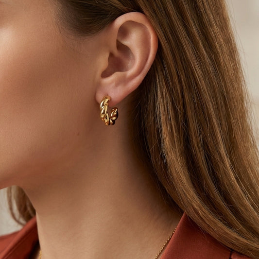 Croissantino · Orecchini mini in acciaio inossidabile