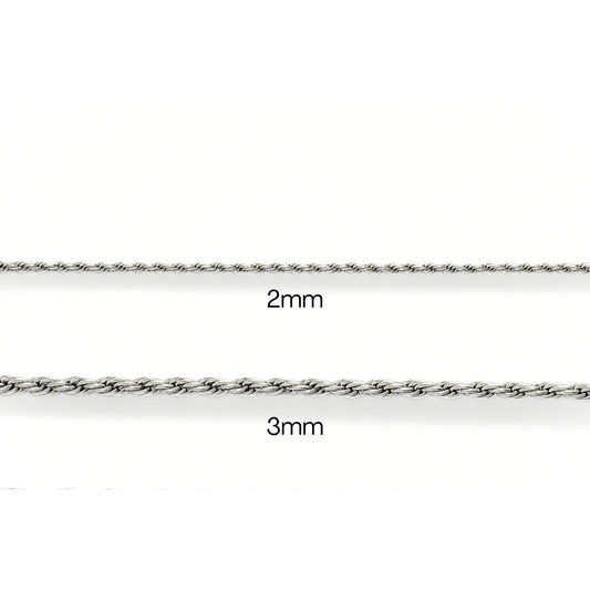 Collana Treccia Rope in Acciaio Inox – Classico Moderno | 40 + 5cm