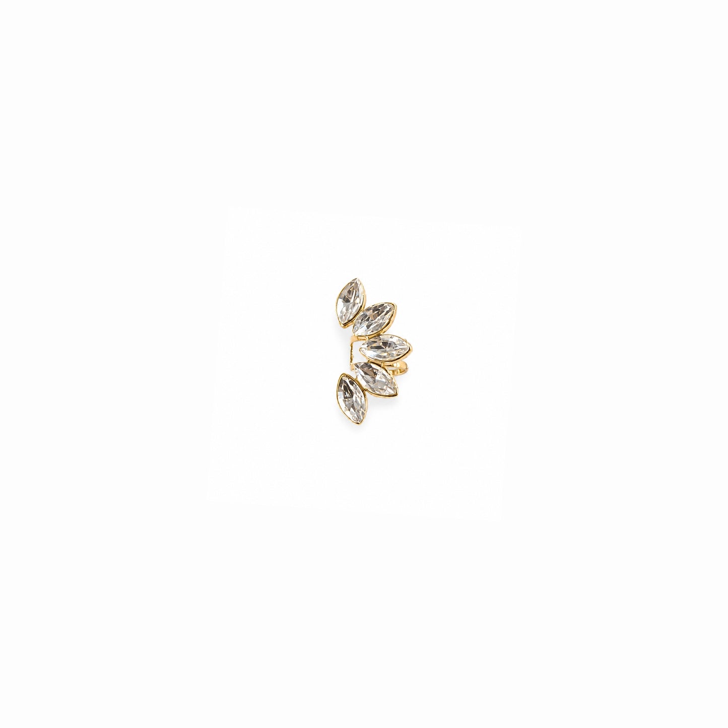 Ear Cuff Alina · Acciaio Inox Gold con Pietre Marquise