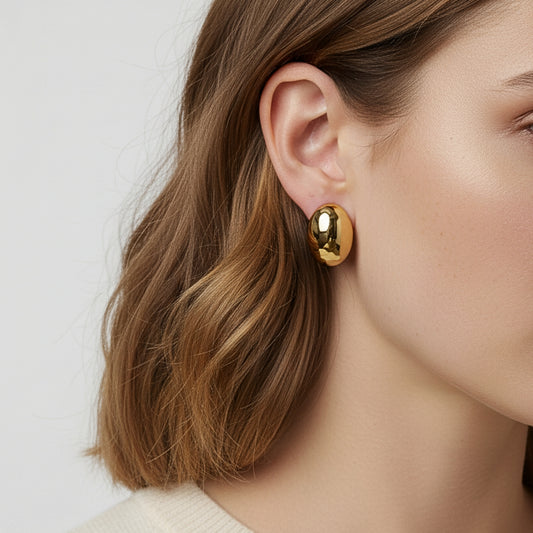 Orecchini “Ovale” in Acciaio Inox – Design pulito e specchiato