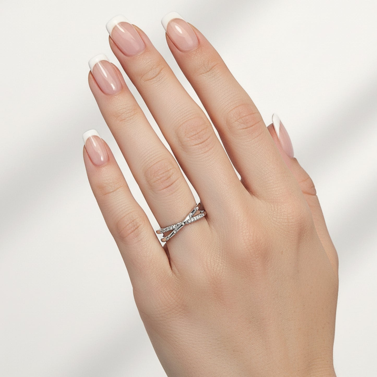 Anello Avvolto | Regolabile in Acciaio Inox con Pavé