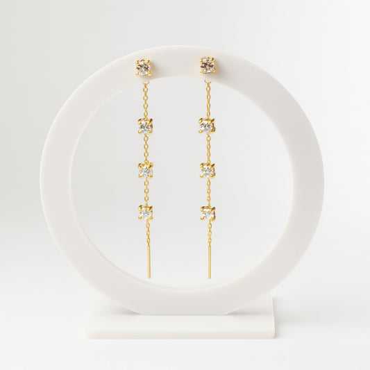 Orecchini Cascata Iguazú in Acciaio Inox – Eleganza Scintillante