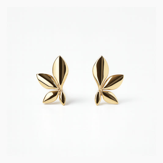 Orecchini “Leafy Pop” in Acciaio Inox – Fresh Botanical Chic