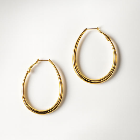 Orecchini Ovale Chic in Acciaio Inox – Eleganza Minimal