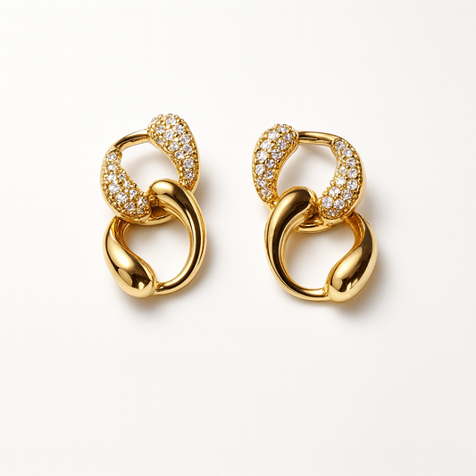 Orecchini Vortex in Acciaio Inox con Dettagli Brillanti