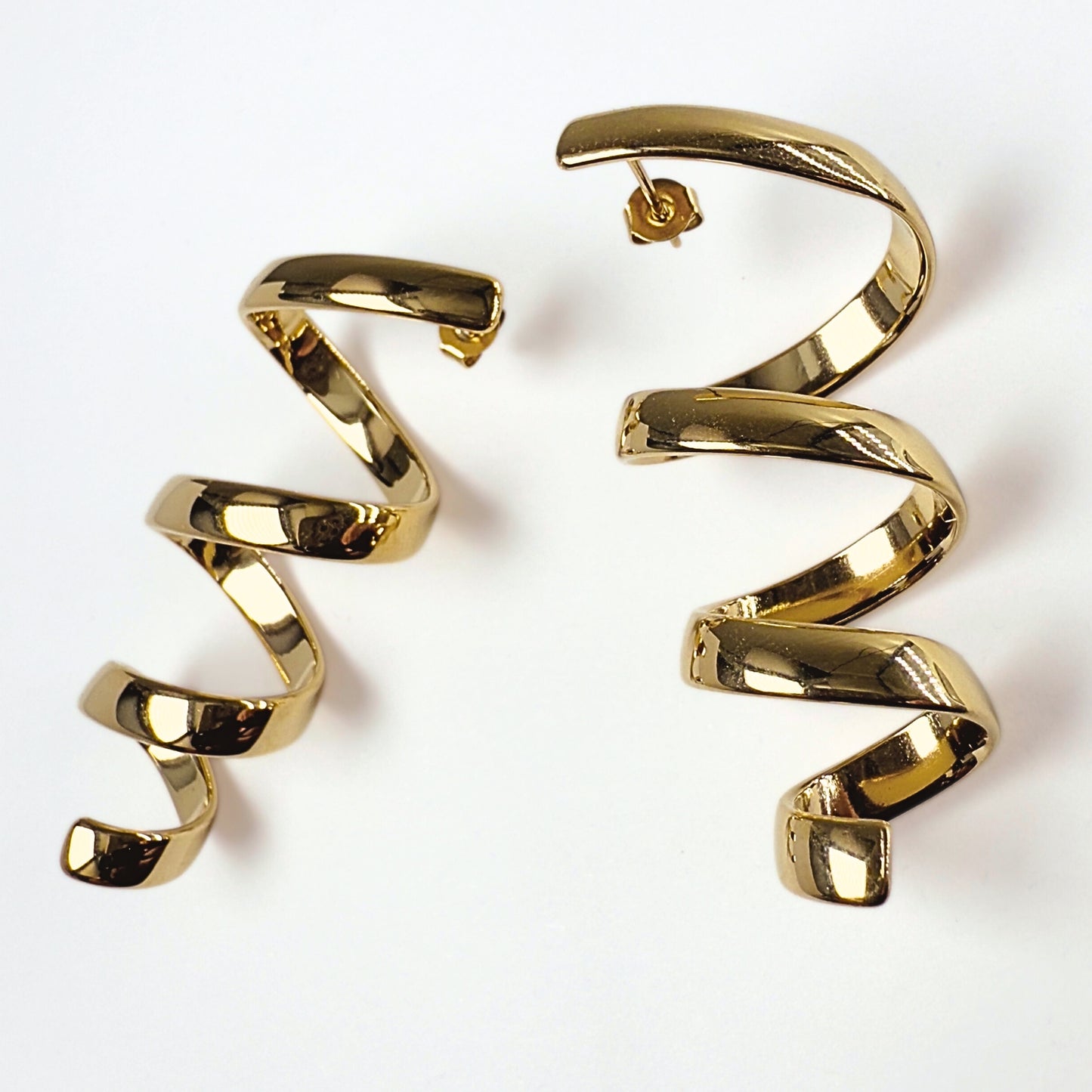 Elica Bold · Orecchini pendenti a spirale in acciaio inox