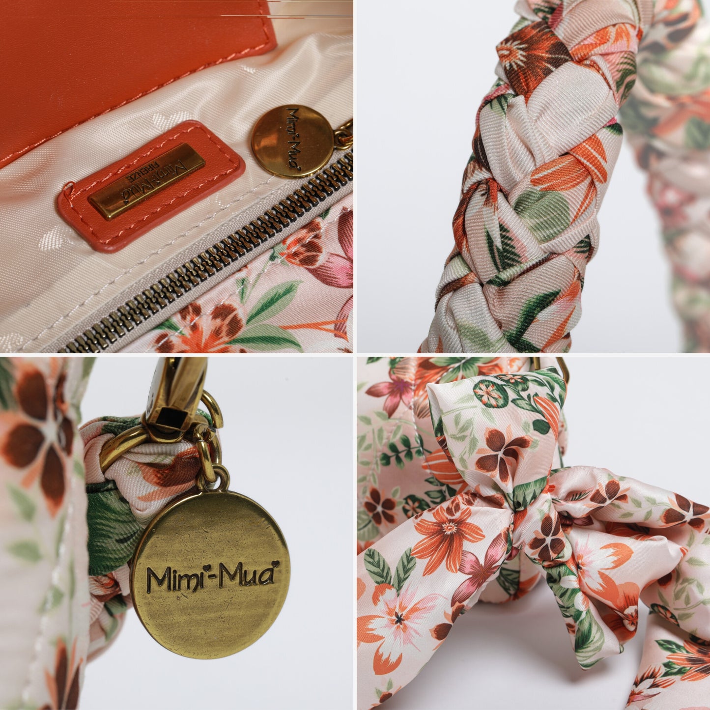 Zagara Bag | Borsa floreale con manico intrecciato e foulard