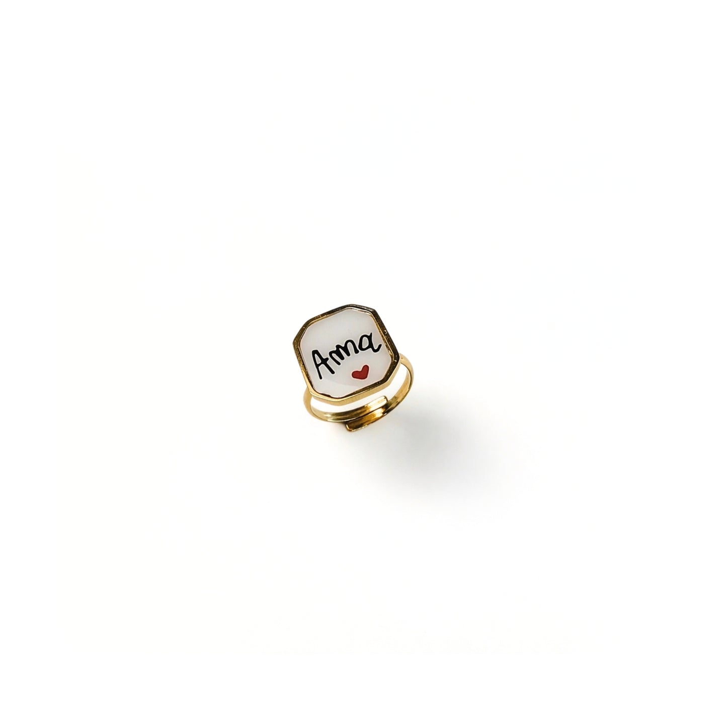 anello frase amore stile handwritten acciaio inox