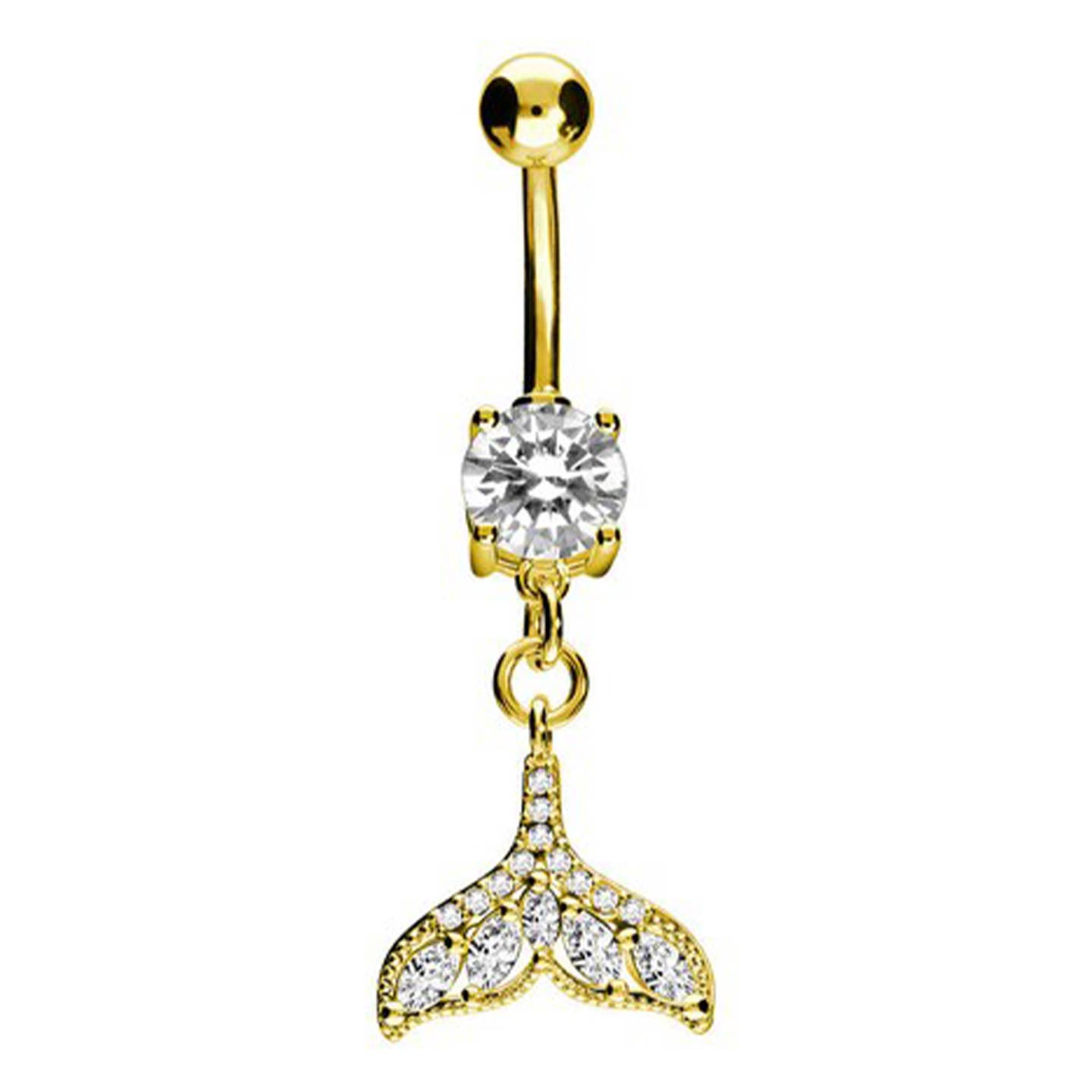 Sirena Shimmer | Piercing Ombelico Pendente in Acciaio Chirurgico 316L