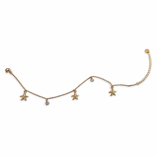 cavigliera donna acciaio inox charm stella marina