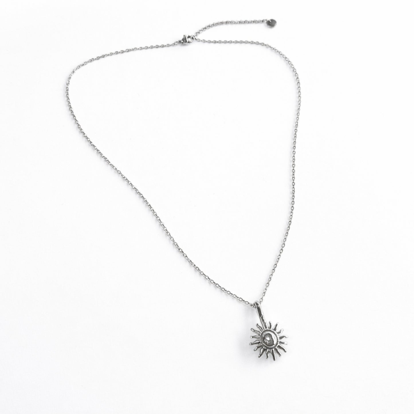 Collana Golden Ray con Pendente Sole in Acciaio Inox | 45+5 cm