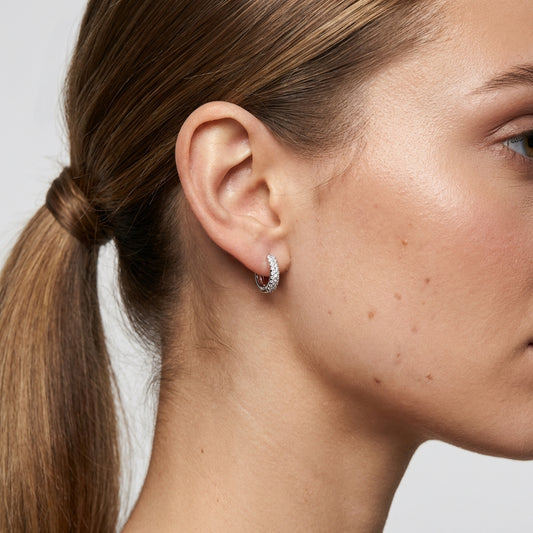 Mini Aura – Cerchi Mini Pavé in Acciaio Inox