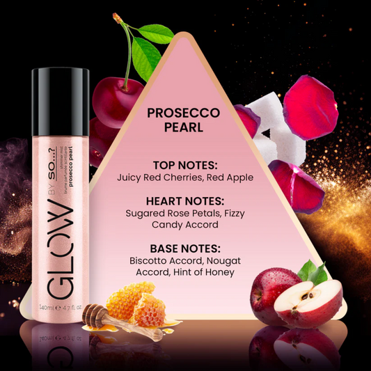 SO... ? Prosecco Pearl Shimmer Mist – Spray Gliter Corpo, Frizzante & Scintillanti (140ml)