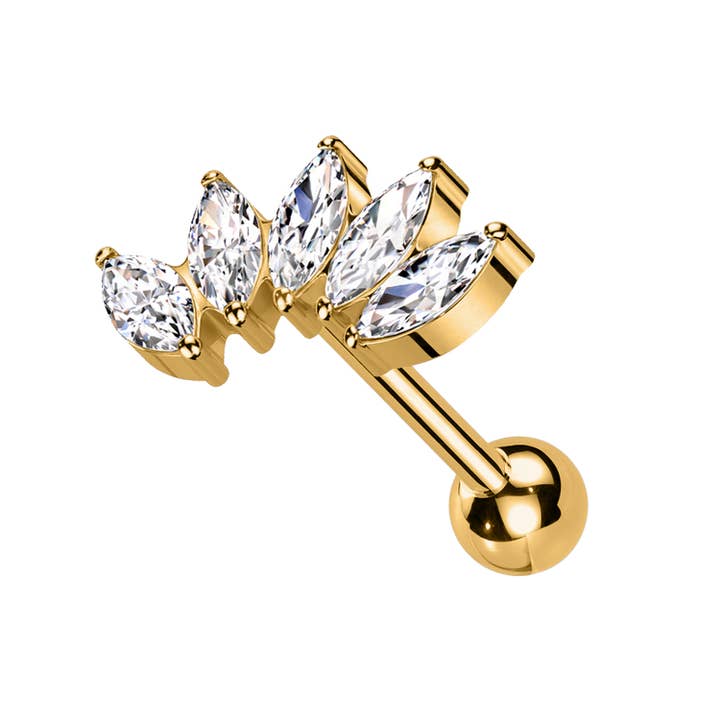 Astra Crown | Piercing in Acciaio Inox con Cristalli Marquise