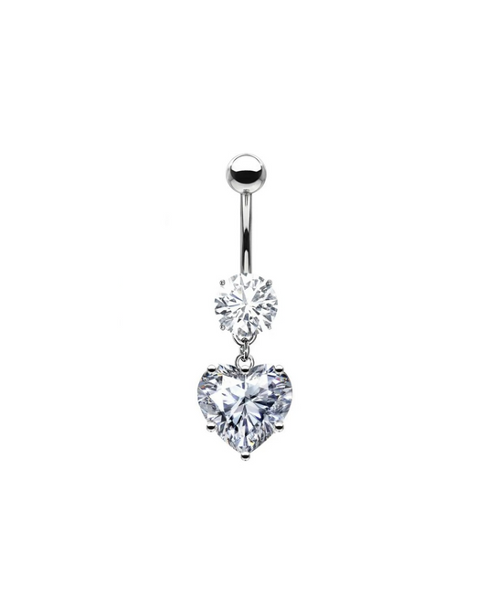 Amour Drop  | Piercing Ombelico in Acciaio Inox con Cuore Pendente