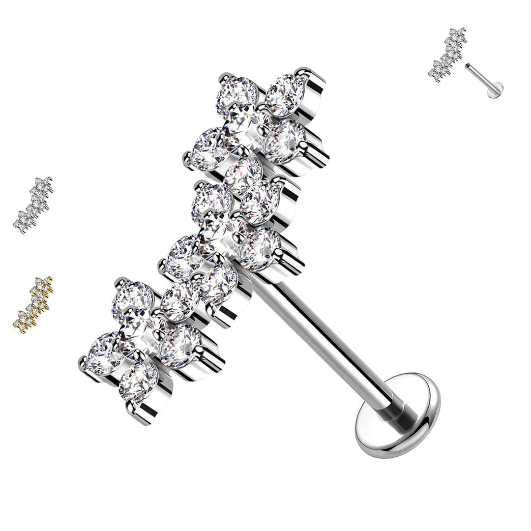 Blossom Climber – Piercing Labret in acciaio inox