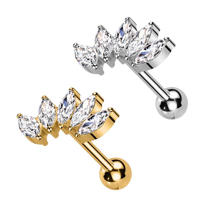 Astra Crown | Piercing in Acciaio Inox con Cristalli Marquise