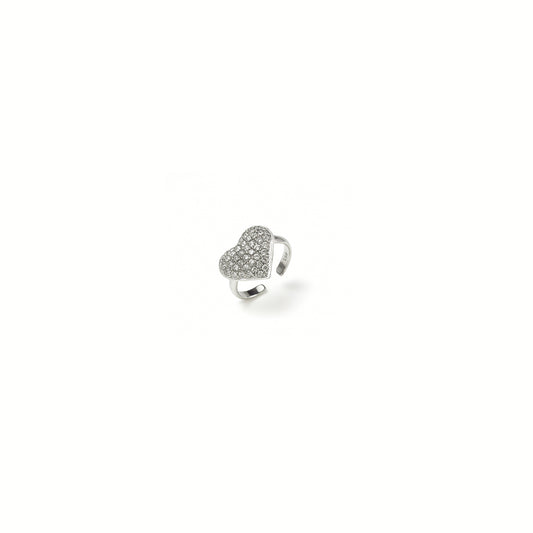 Anello Amelí in Acciaio Inox con Pavé di Strass – Cuore Brillante