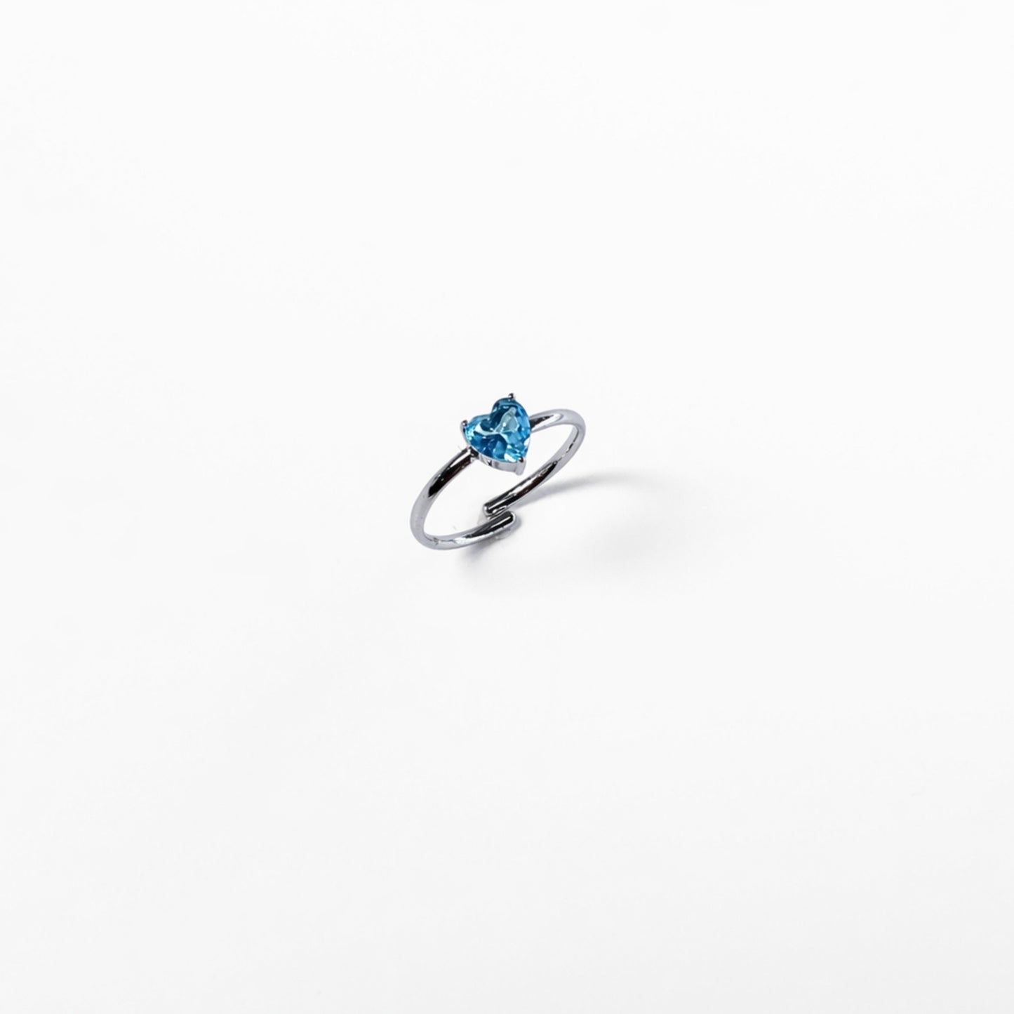 Anello regolabile Dorina con cuore punto luce in Acciaio Inox