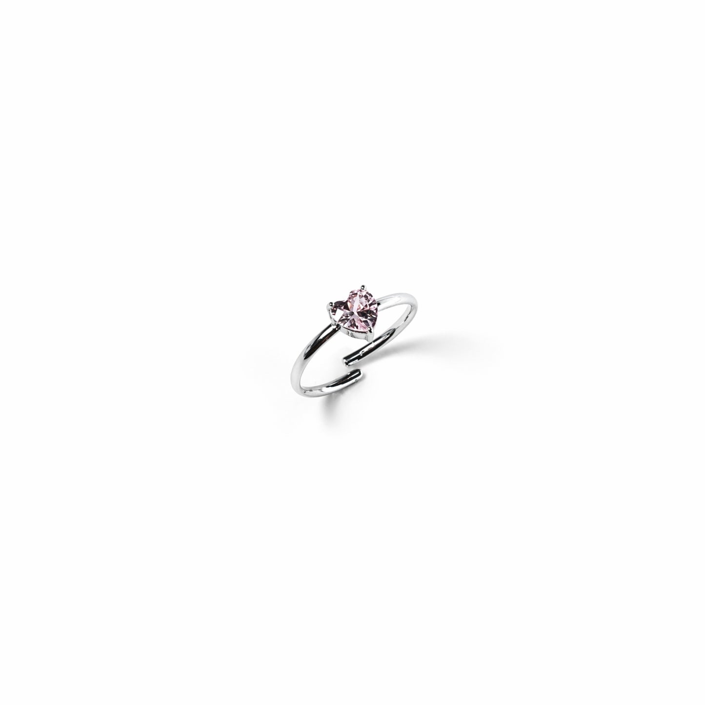 Anello regolabile Dorina con cuore punto luce in Acciaio Inox