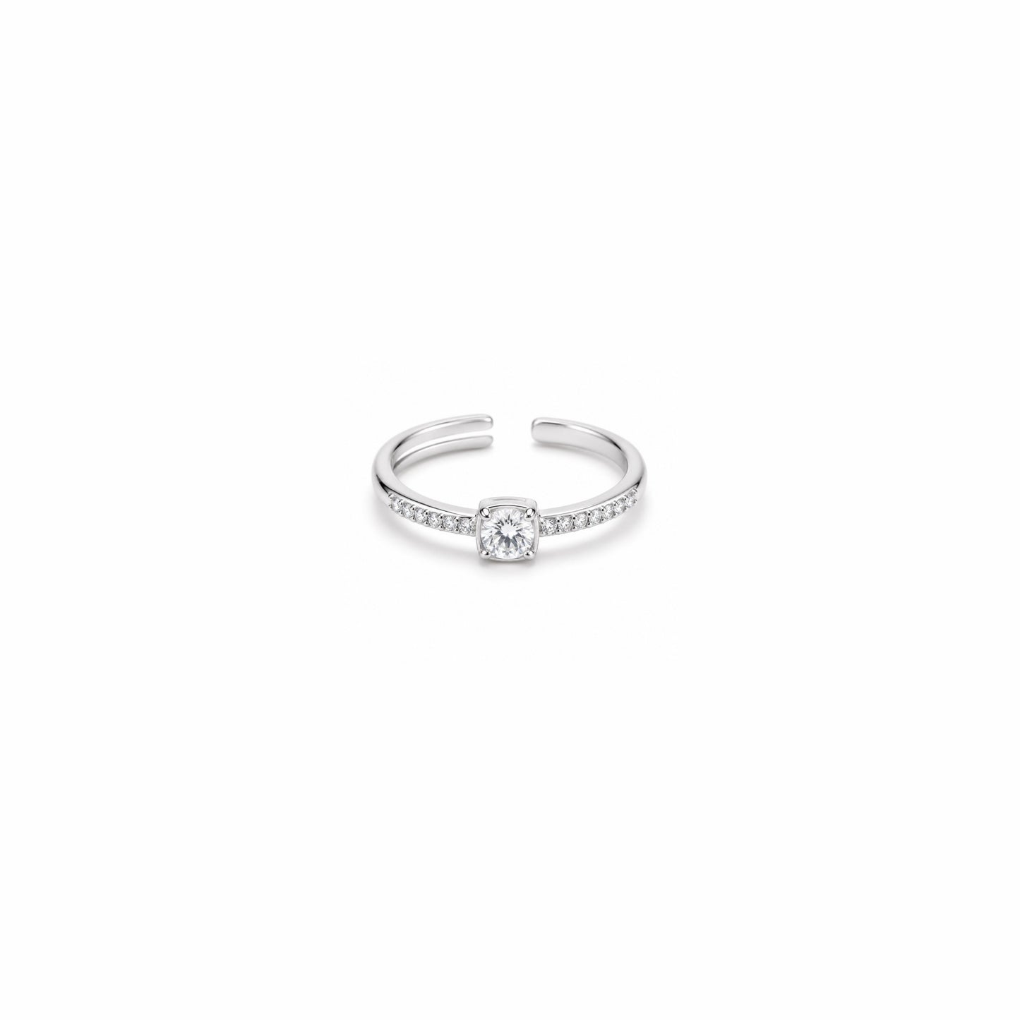 Anello Celina Regolabile in Acciaio Inox con Pietra Luminosa