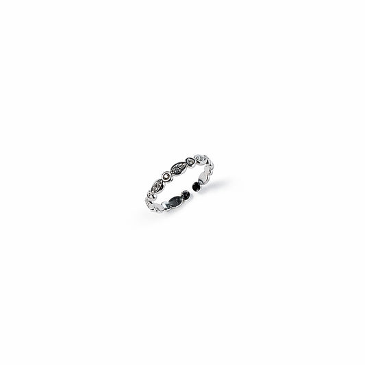 anello zirconia argento design continuo elegante