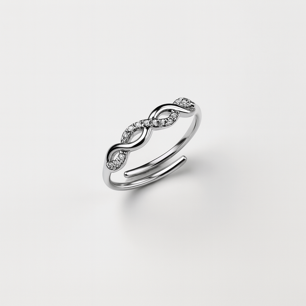 Anello Infinity Shine in Acciaio Inox – Design Intrecciato Brillante
