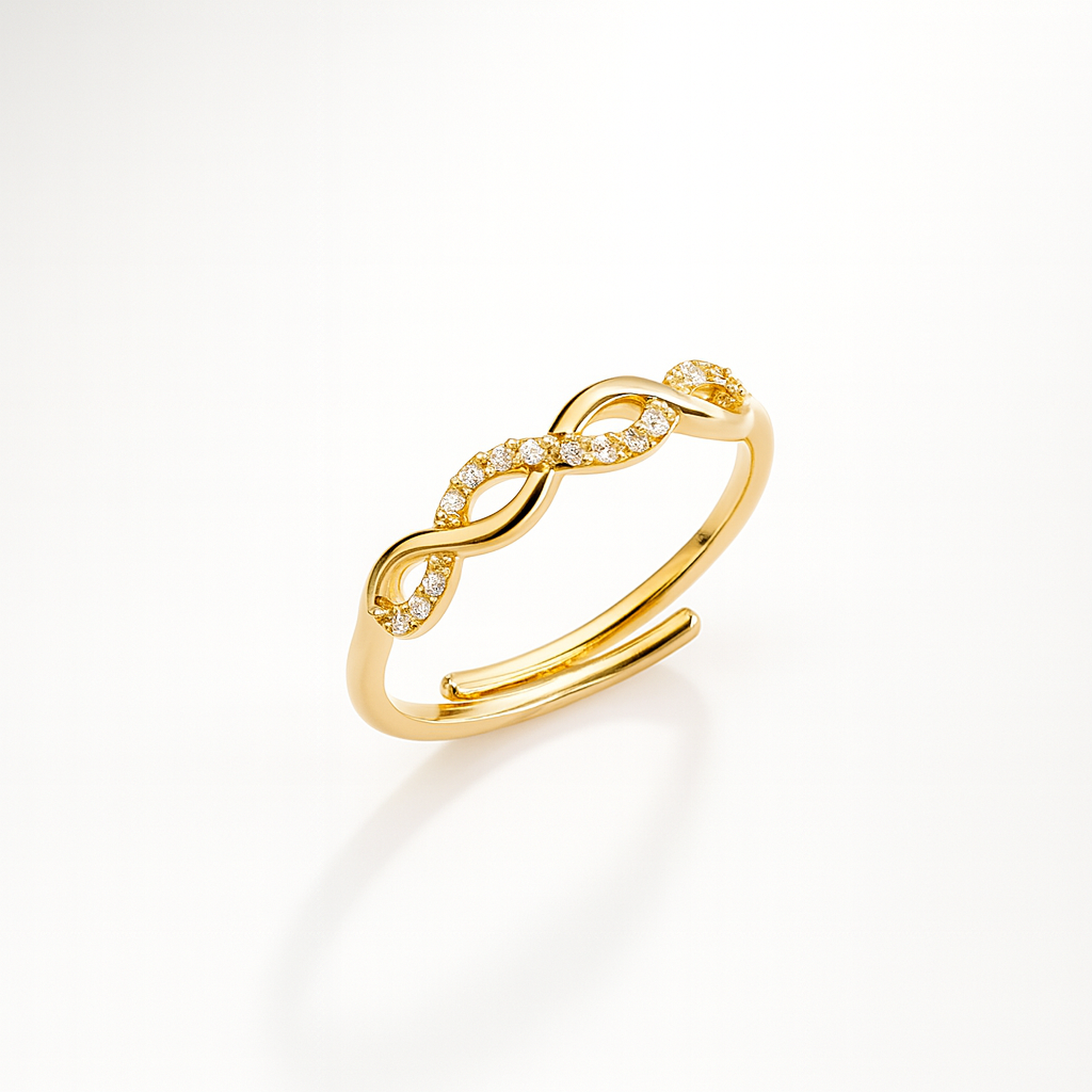 Anello Infinity Shine in Acciaio Inox – Design Intrecciato Brillante