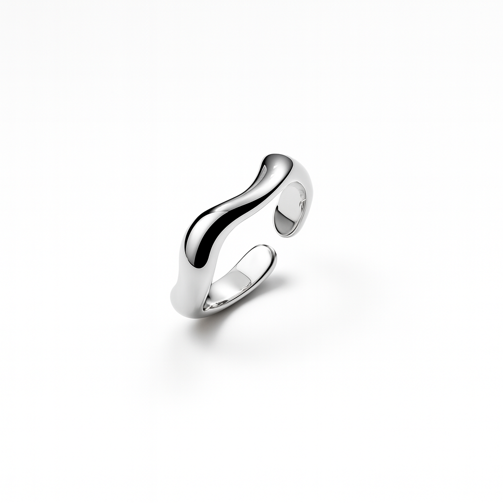 Anello Onda Chic in Acciaio Inox – Design Ondulato