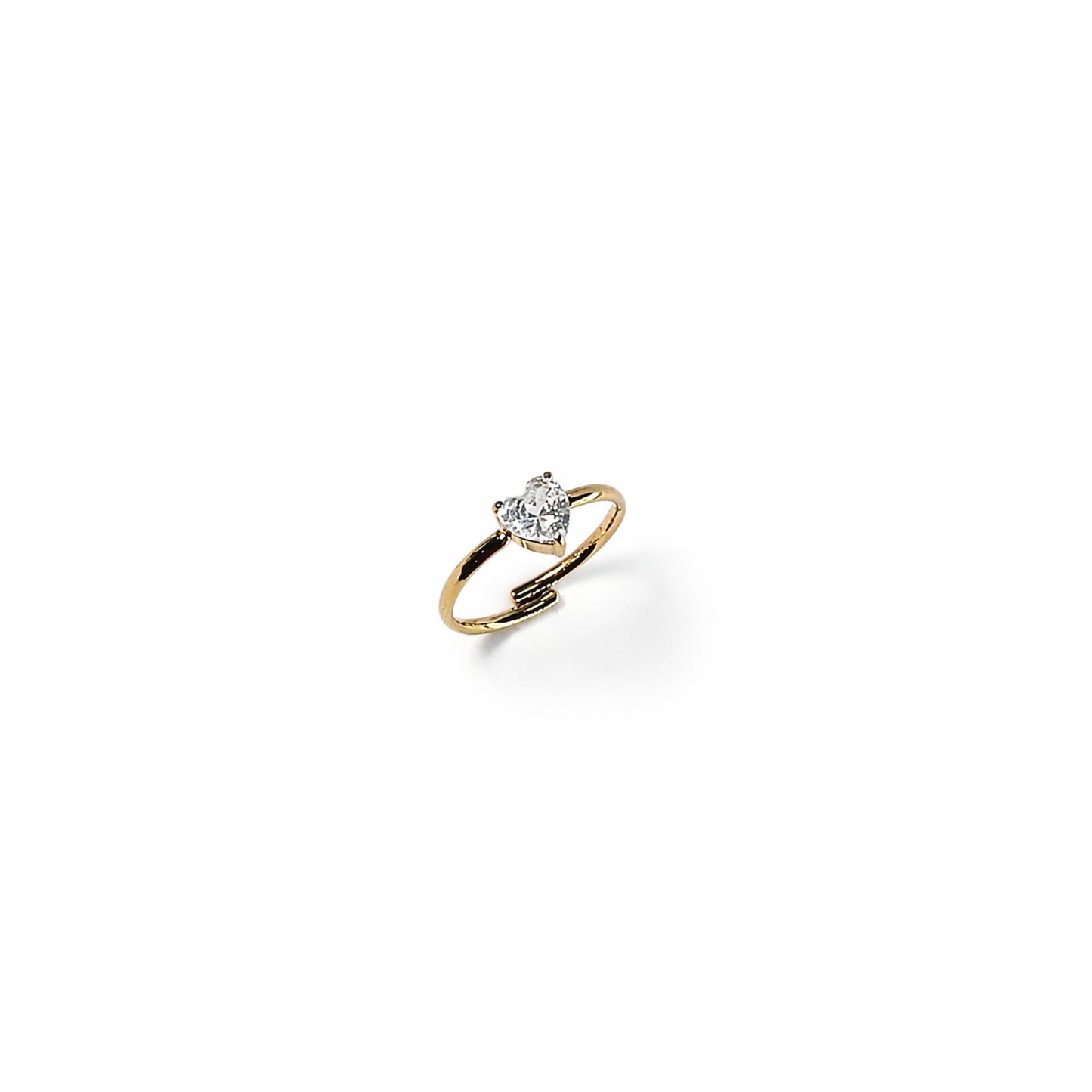 Anello regolabile Dorina con cuore punto luce in Acciaio Inox