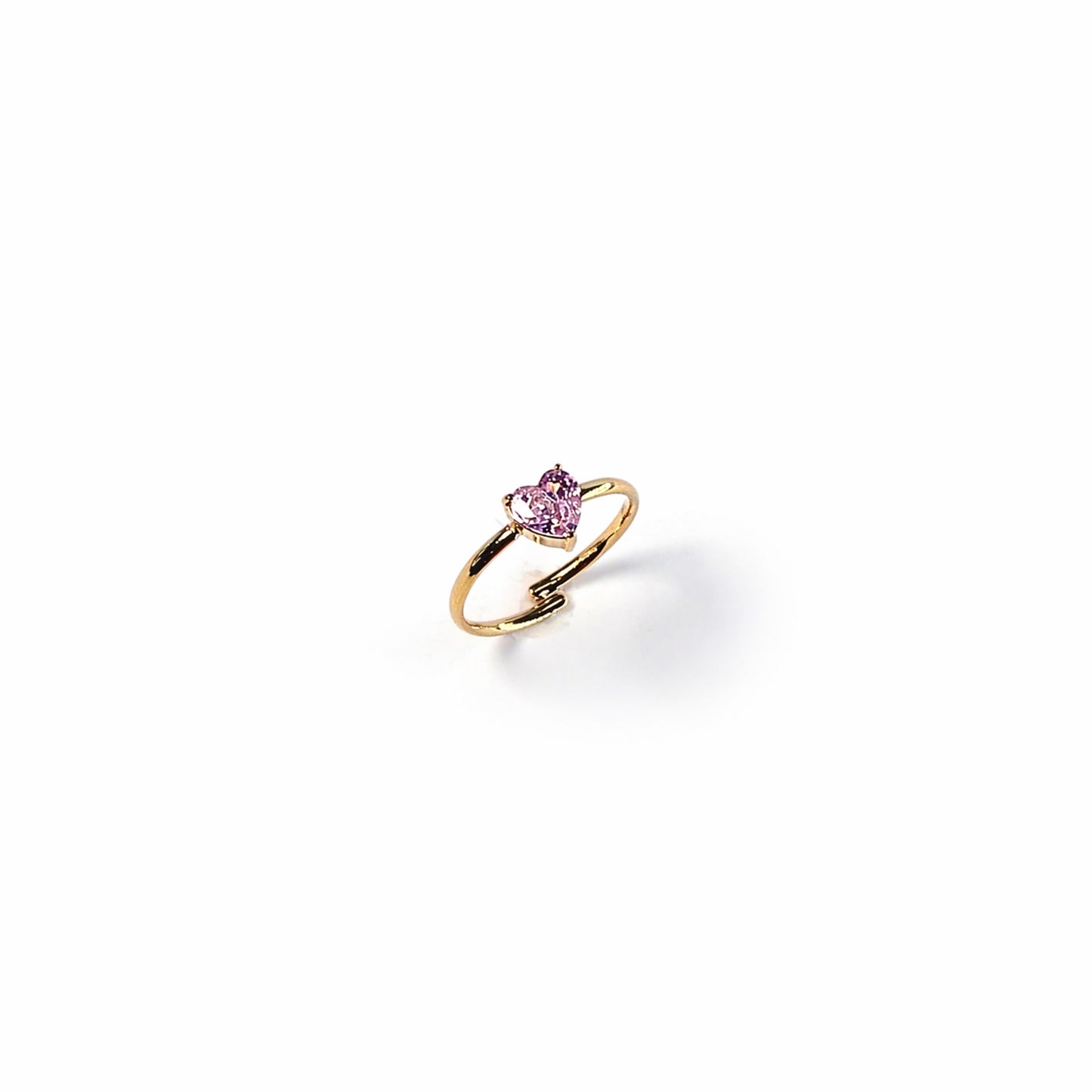 Anello regolabile Dorina con cuore punto luce in Acciaio Inox