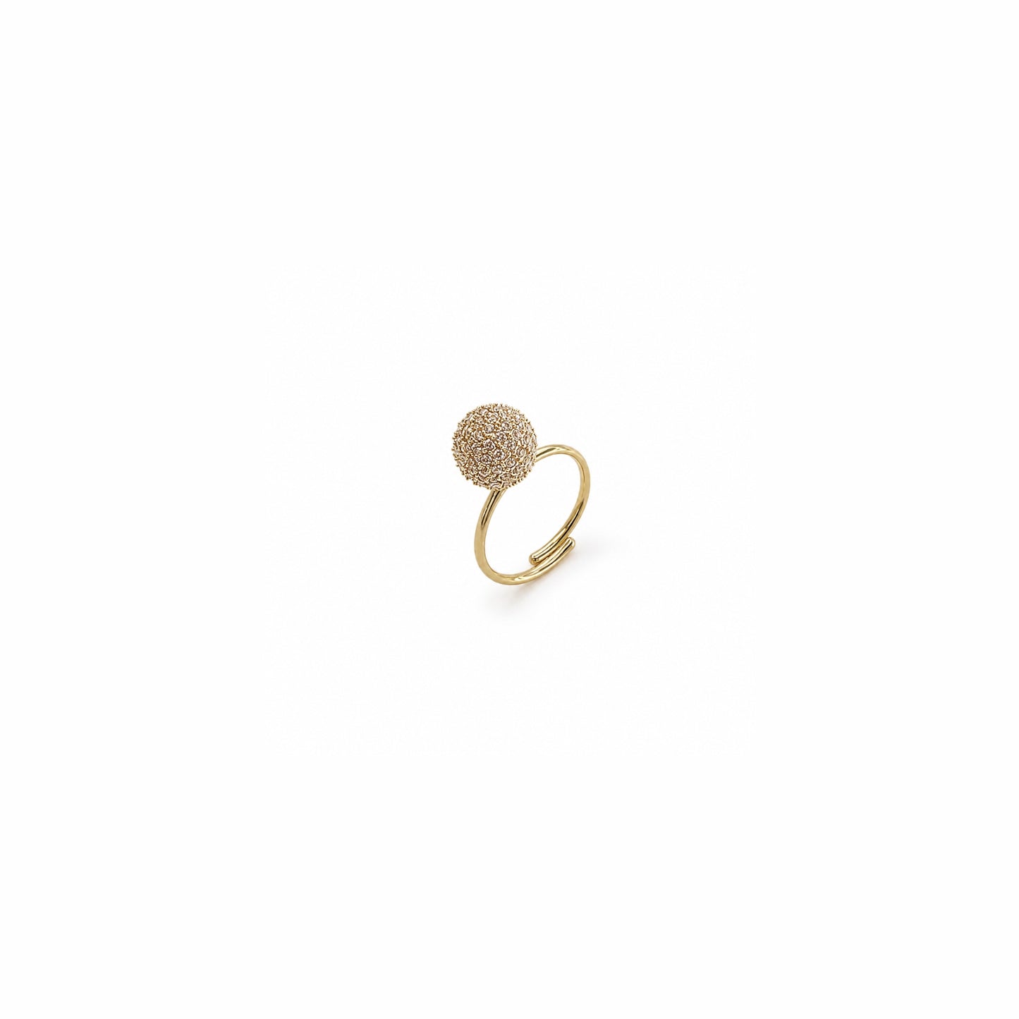 Anello Perluma oro con sfera luminosa in acciaio inox