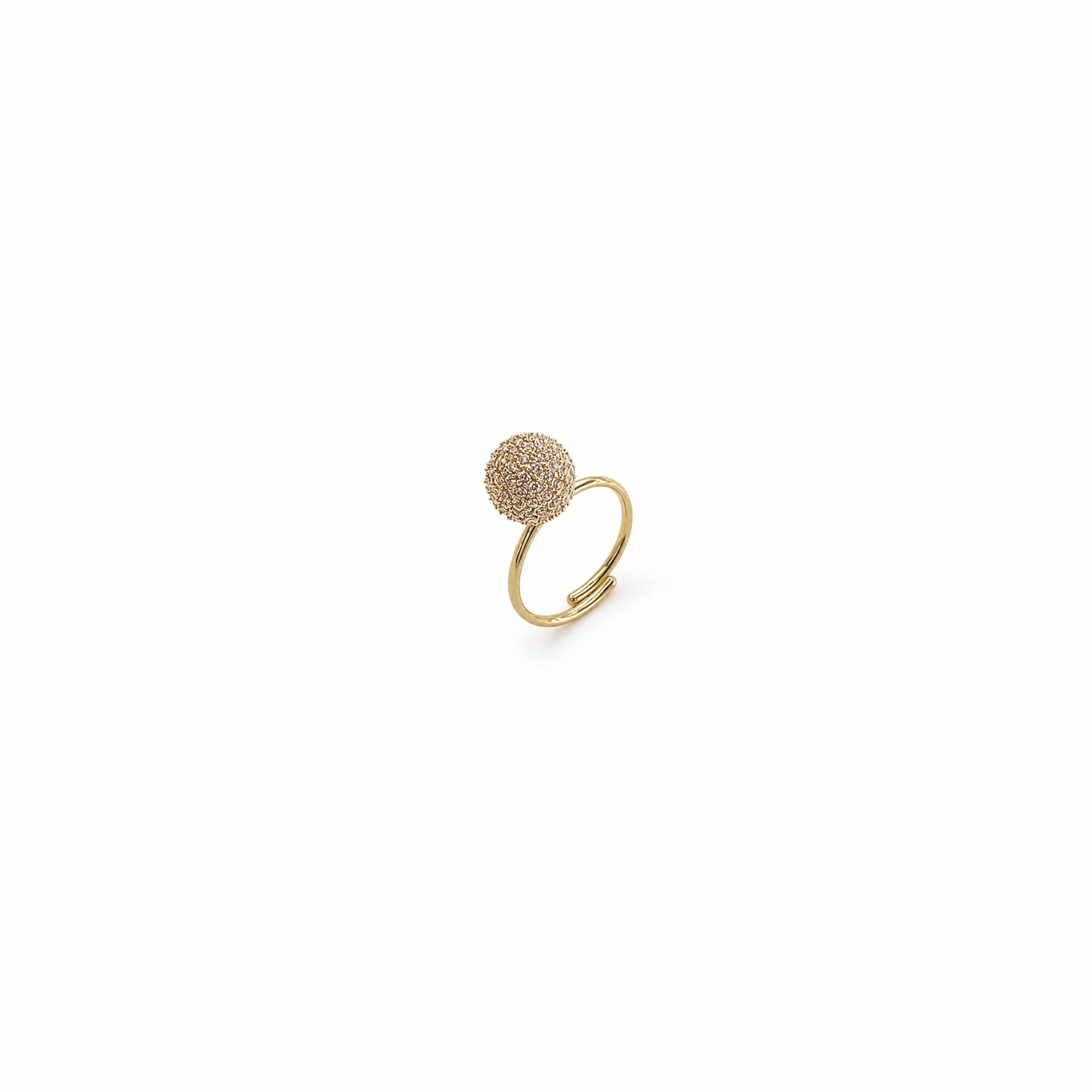 Anello Perluma oro con sfera luminosa in acciaio inox