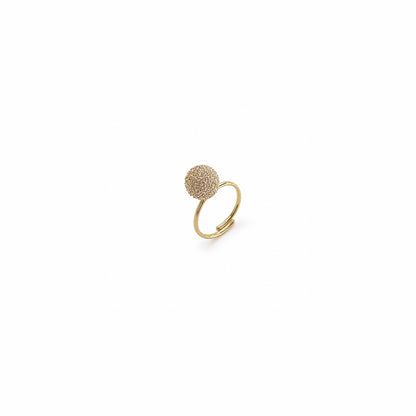 Anello Perluma oro con sfera luminosa in acciaio inox