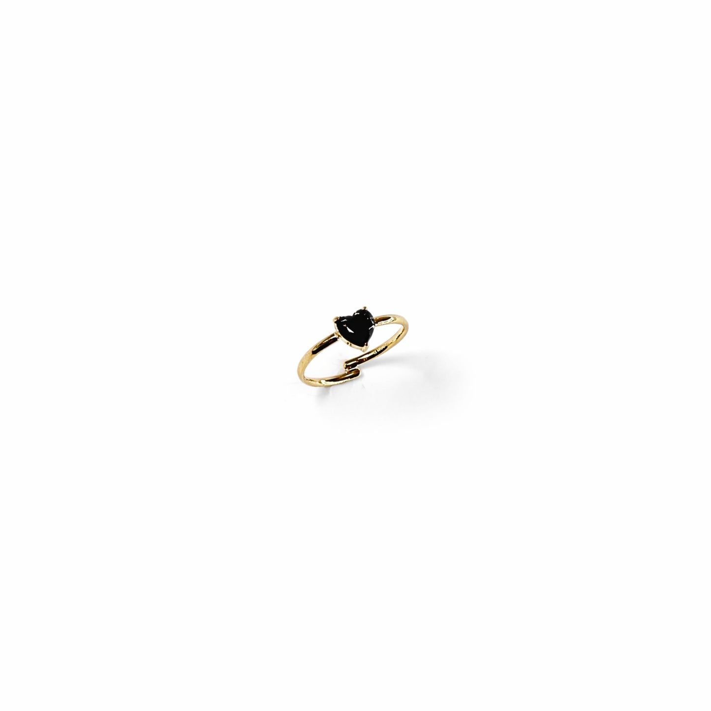 Anello regolabile Dorina con cuore punto luce in Acciaio Inox