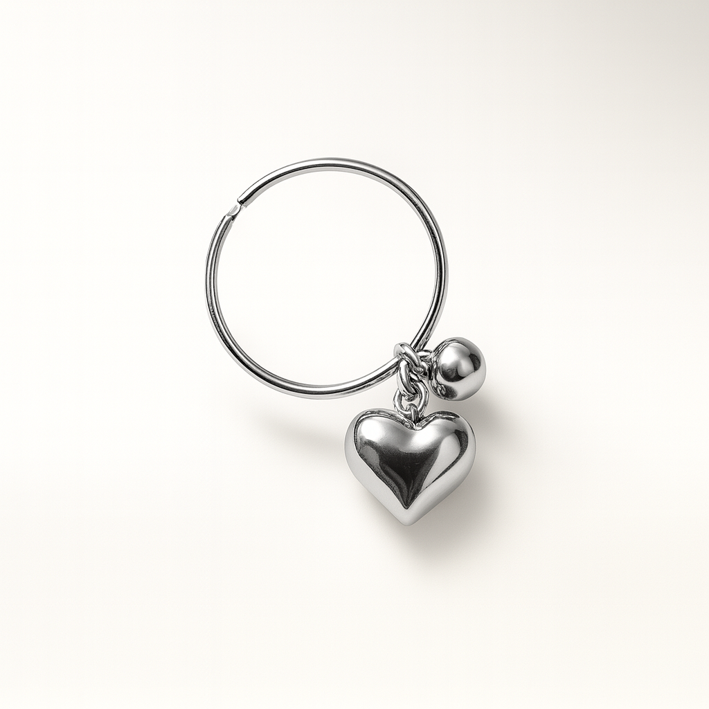 Anello Tiny Love in Acciaio Inox con Ciondolo Cuore